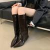 Fashion 2025 New Women Shoes High Quality Knee-High Boot Sexy Pointed Toe Casual Party Shoe Autumn Winter Long Boot for Women High Heels