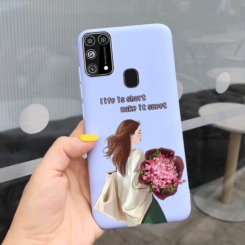 For Samsung Galaxy M31 Case SM-M315F Cute Bear Cartoon Painted Cover Phone Case For Samsung M31 M 31 GalaxyM31 Bumper Soft Funda