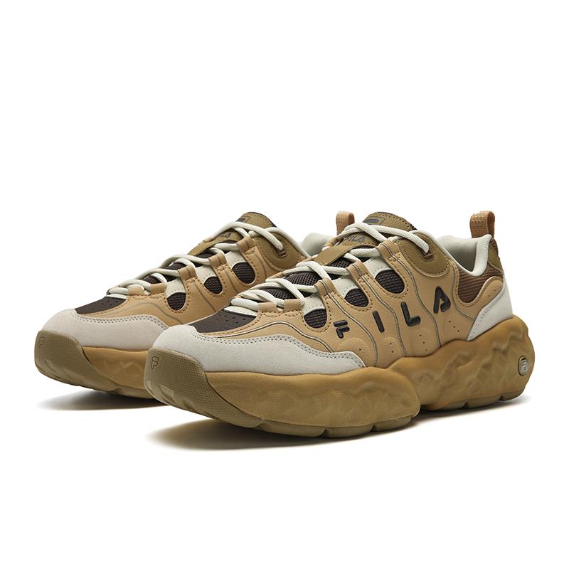 FILA MUFFIN Cushioning Abrasion Resistant Lightweight Low top Casual Shoes Men's Brown White F12M541106FTW