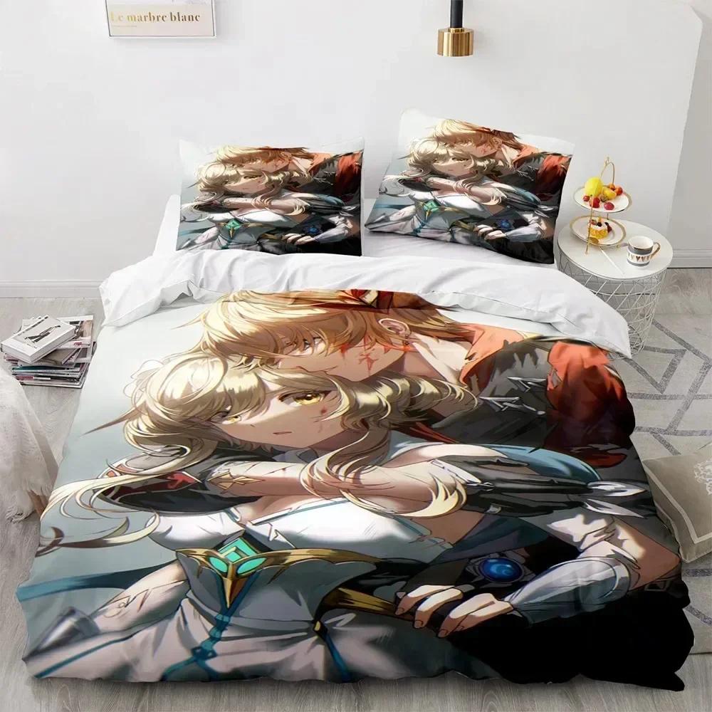 3D Print Anime Game Genshin Impact Comforter Bedding Sets Quilt Bed Cover Duvetcover Pillow Case 2 3 Pieces Sets Kids Adult Size