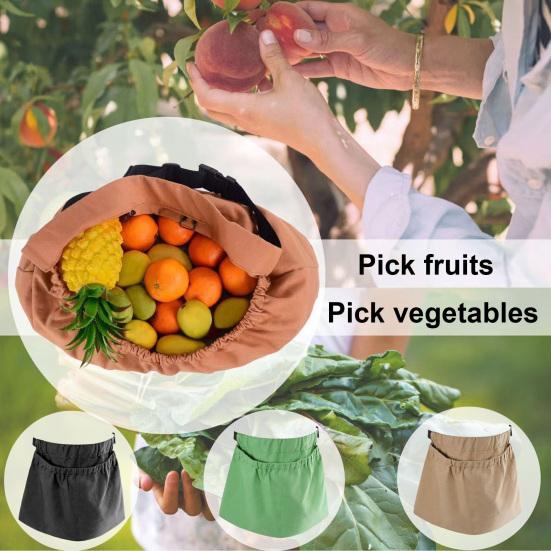 Picking Storage Bag with Adjustable Straps Orchard Picking Bag Tear-Resistant Outdoor Foraging Bag for Fruits Vegetables