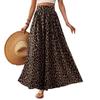 2025 Spring/Summer Leopard Print High-Waisted Midi Skirt