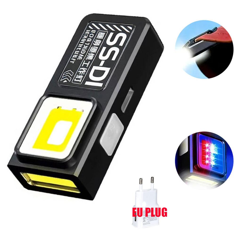 Portable Mini COB LED Flashlight Rechargeable Powerful Work Light with Clip Magnet Waterproof EDC Camping Walking Pocket Lamp