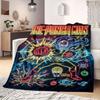 One Punch Man Trendy 2D Print Flannel Blanket, Cartoon Theme for Home Decor, All-season Bed Travel Blanket_LIAN