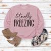 Simple Round Neck Pullover Long Sleeve Printed Loose Hoodie