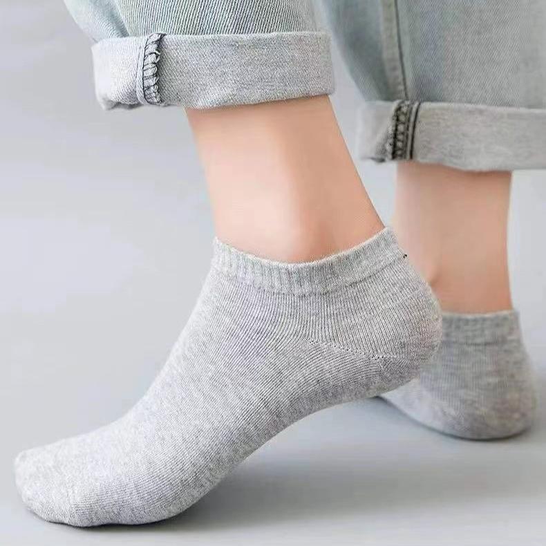 1/5/10/20 Pairs Shallow Mouth Boat Socks Solid Color Socks Anti Slip and Odor Resistant Men's Socks Casual Socks
