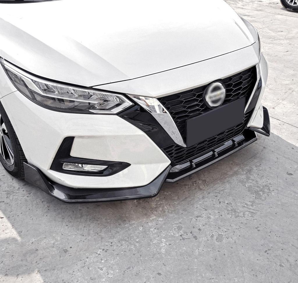 Nissan Sylphy 2014 & 2020 Modification Kit: Front Splitter, No-Drill Honeycomb Front Lip, Bumper, Rear Wing, and Small Body Kit.