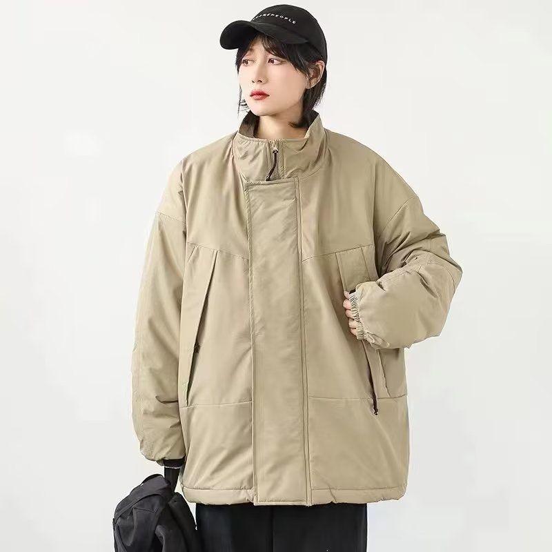 

Унисекс Ретро Японская Уличная Хлопковая Куртка - Теплая, Ветрозащитная, Стойка Воротник, Однотонная - Идеально для Зимней Рабочей Одежды. 2XL хаки