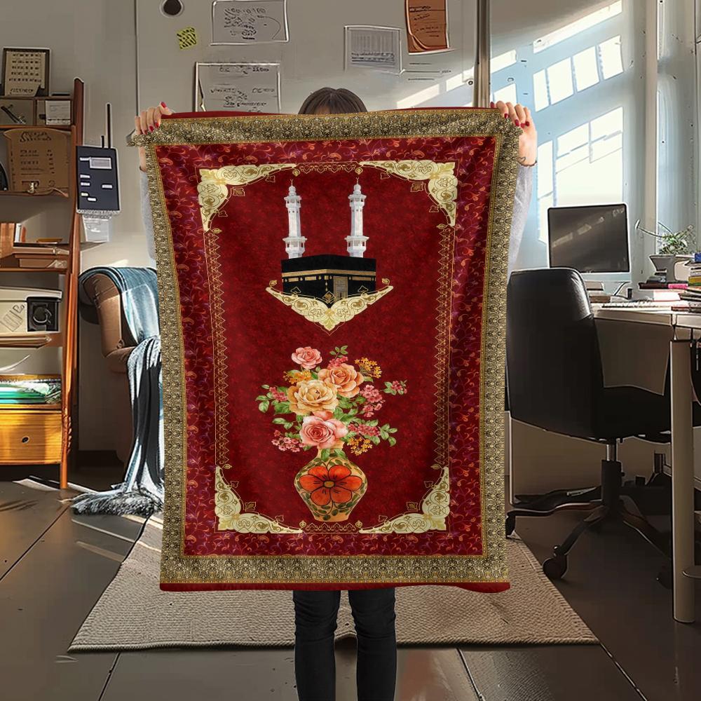 1Pz Coperta in Flanella con Stampa Musulmana, Alta Qualità, Per Tutte le Stagioni, Decorazione per la Casa, Calore e Comfort, Perfetta per Regali di Natale