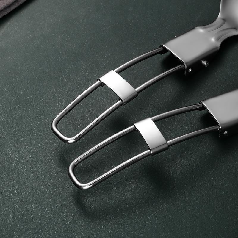 Portable 304 Stainless Steel Folding Cutlery Set: 3-Piece for Students & Outdoor Use