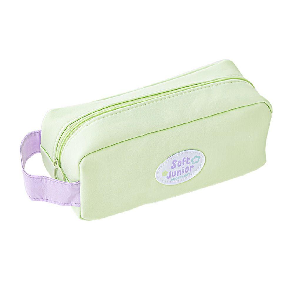 

Полотняний органайзер для канцелярських товарів, кишеня для ручок великої місткості. Простий пенал для учнів зелений