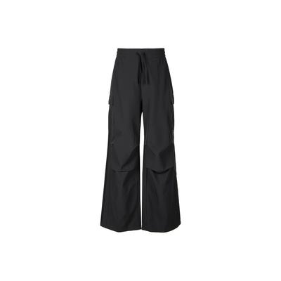 Originals SS25 Moda Cómodo Versátil Suave Ajuste Holgado Cintura Elástica con Cordón Pantalones Cargo Pantalones Unisex Negros KD0949