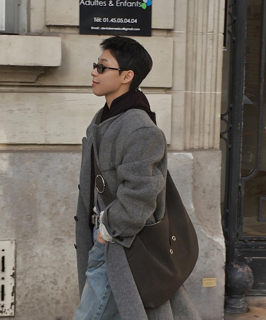 Leterie Ring Buckle Shoulder Big Bag_Dark Brown