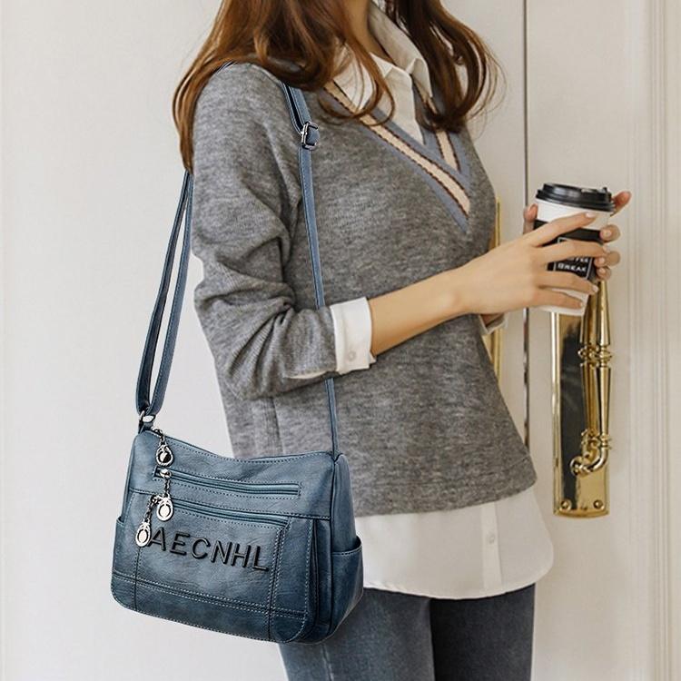 Soft Leather Multi-pocket Messenger Bag Women's Shoulder Bag