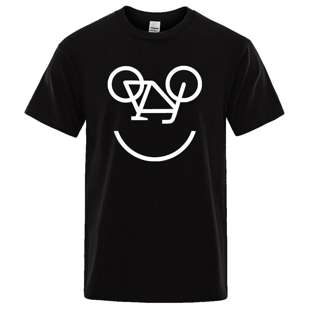 Bicycle Reverse Letter Funny Printing Men Women T-Shirts Fashion Comfortable Top Regular Sleeve Short TShirt Oversized Tees