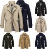 Men's Winter Mid-long Jacket Stylish Casual Overcoat With Lapel Collar And Epaulet Design