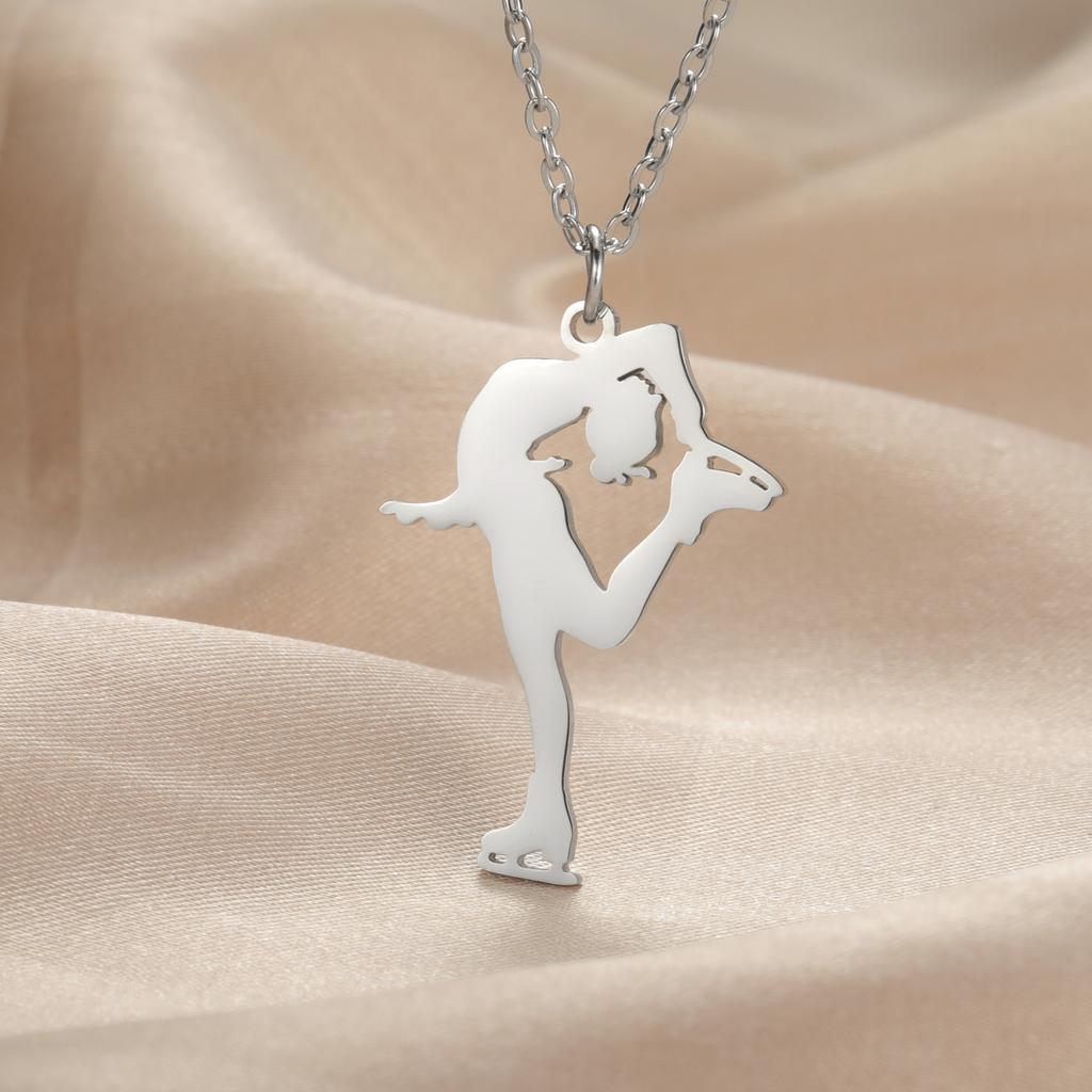 Collar de Patinaje sobre Hielo con Figura Unift para Mujer Hija Acero Inoxidable Patinaje sobre Ruedas Deporte Patinaje Artístico Joyería para Niña Moderno