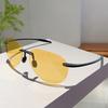 Men Sunglasses Classic Fashion Driving Sports Rimless Oval Male Women's TR90 Frame Sun Eyewear