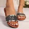 2025 New Ladies Shoes Basic Women's Slippers Sequins Daily Slippers Women Summer Open Toe Plus Size Flat Slipperszapatos