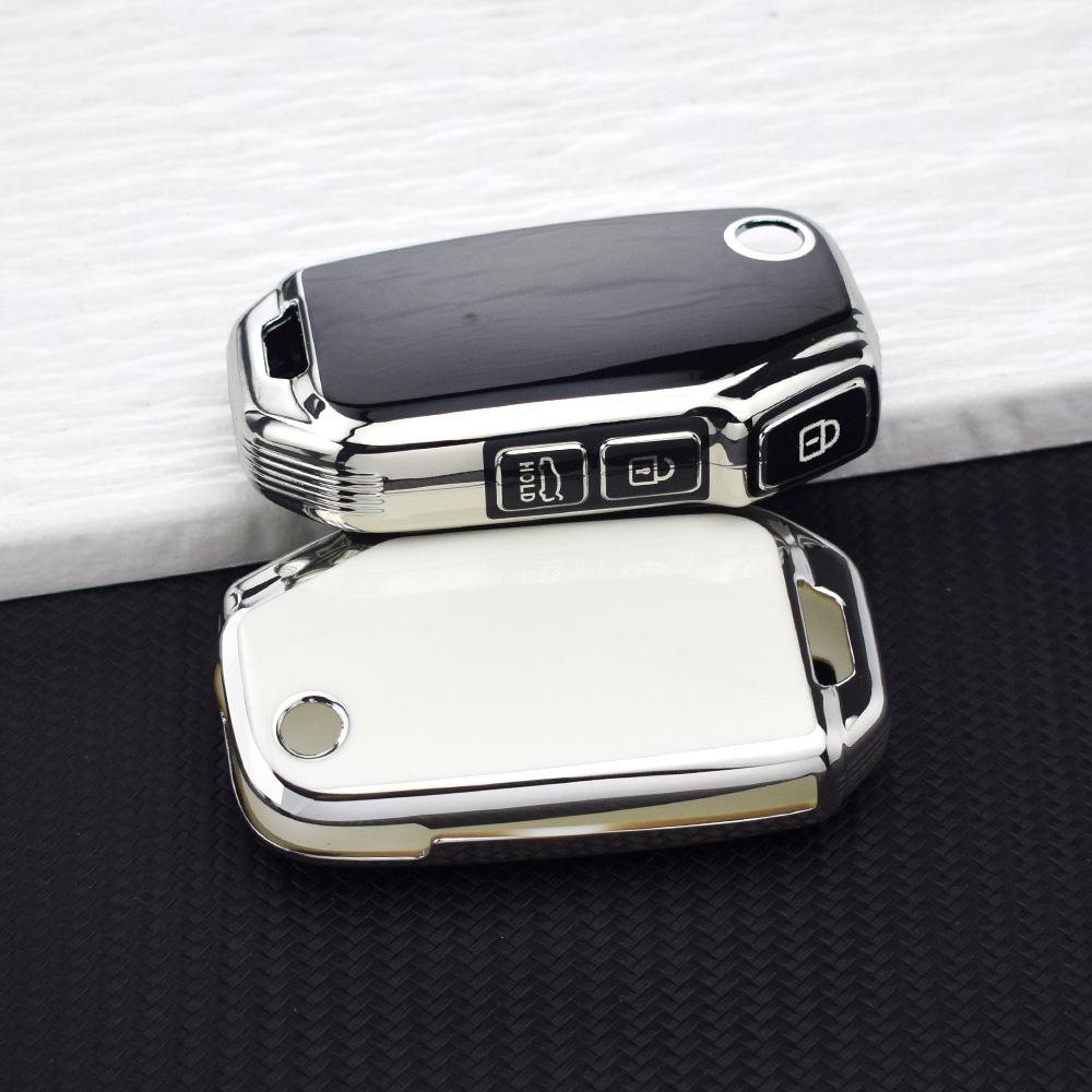 Premium Soft TPU Remote Key Fob Protective Cover for Kia Sportage Seltos K3 Forte Cerato Ceed Sorento 2018-2023 Key Case Rings