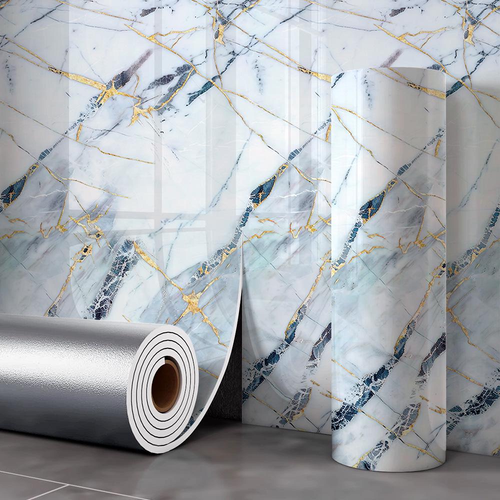 Samoprzylepna Wodoodporna Tapeta z Płytki Marmurowej na Ściany Łazienki