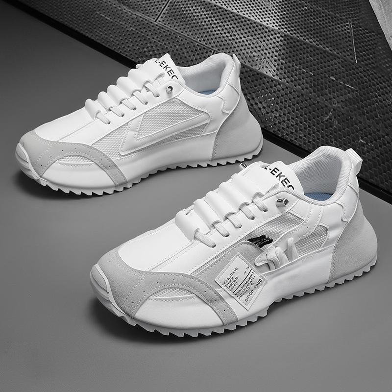 Men's Casual Shoes Breathable All-Weather Sneakers, Trendy Lace-Up Sports Footwear with Cushioned Sole, Lightweight Walking Shoes for Daily Use
