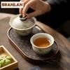 80ml Hand-painted Lotus Bamboo Shadow Teacup Creative Tea Bowl Set of Cups Tea-tasting Fragrance Cup Chazhan Master Cups Cafes