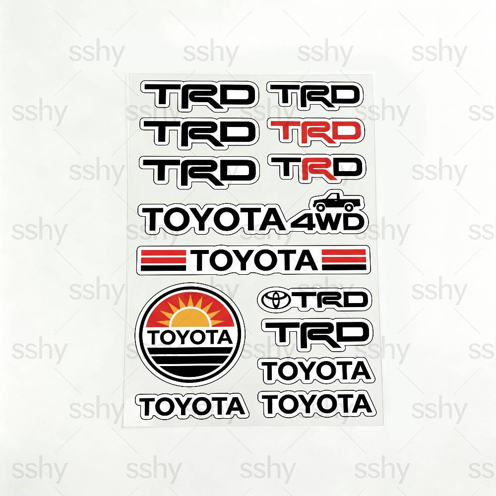 

FOR TOYOTA TRO GR Multi Scene Waterproof Reflective Scratch Cover Stickers Fit Auto Motorcycle Helmet Refrigerator Water Cup 20x30cm