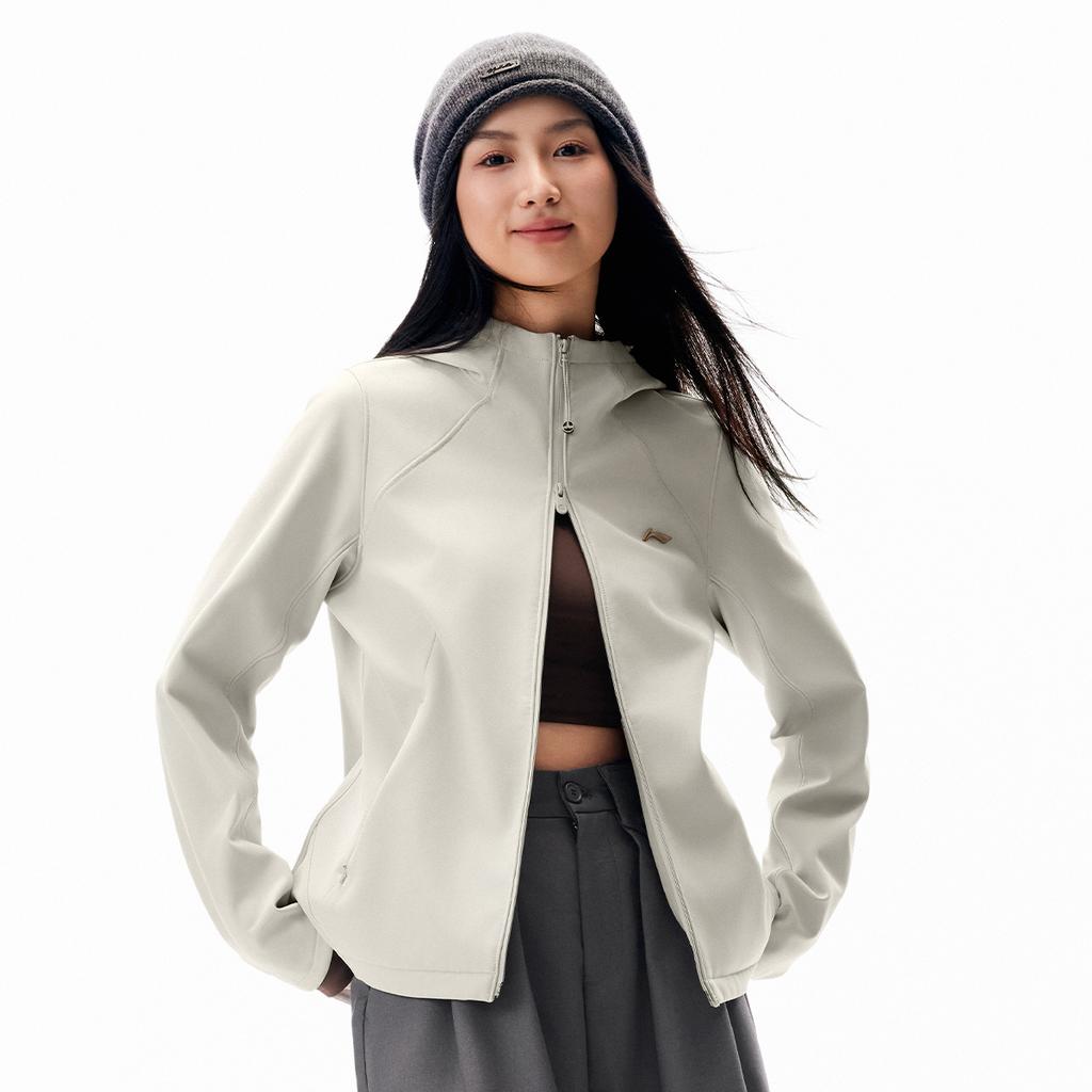 Li Ning Fitness Series Winddichte Wasserabweisende Warme Kapuzenjacke Mit Logo Damenjacke AFDVE78-6