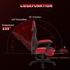 Ergonomic Office Chair, Gaming Chair, Swivel Chair with Footrest, PC Chair, Executive Chair, Height Adjustable, Polyester, Black+Red