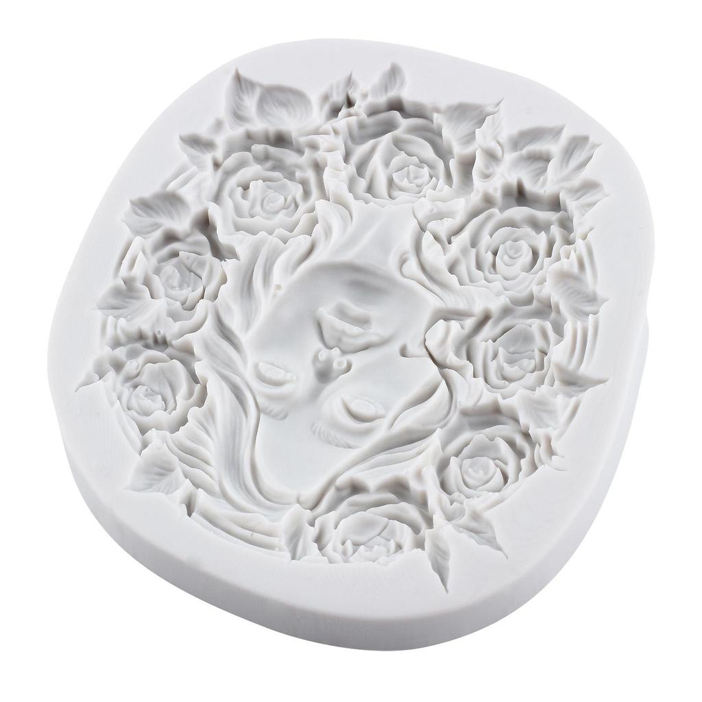 Goddess Silicone Molds Flower Goddess Fondant Mold Cake Decorating Tools Cupcake Topper Chocolate Candy Craft Gum Paste Polymer Clay