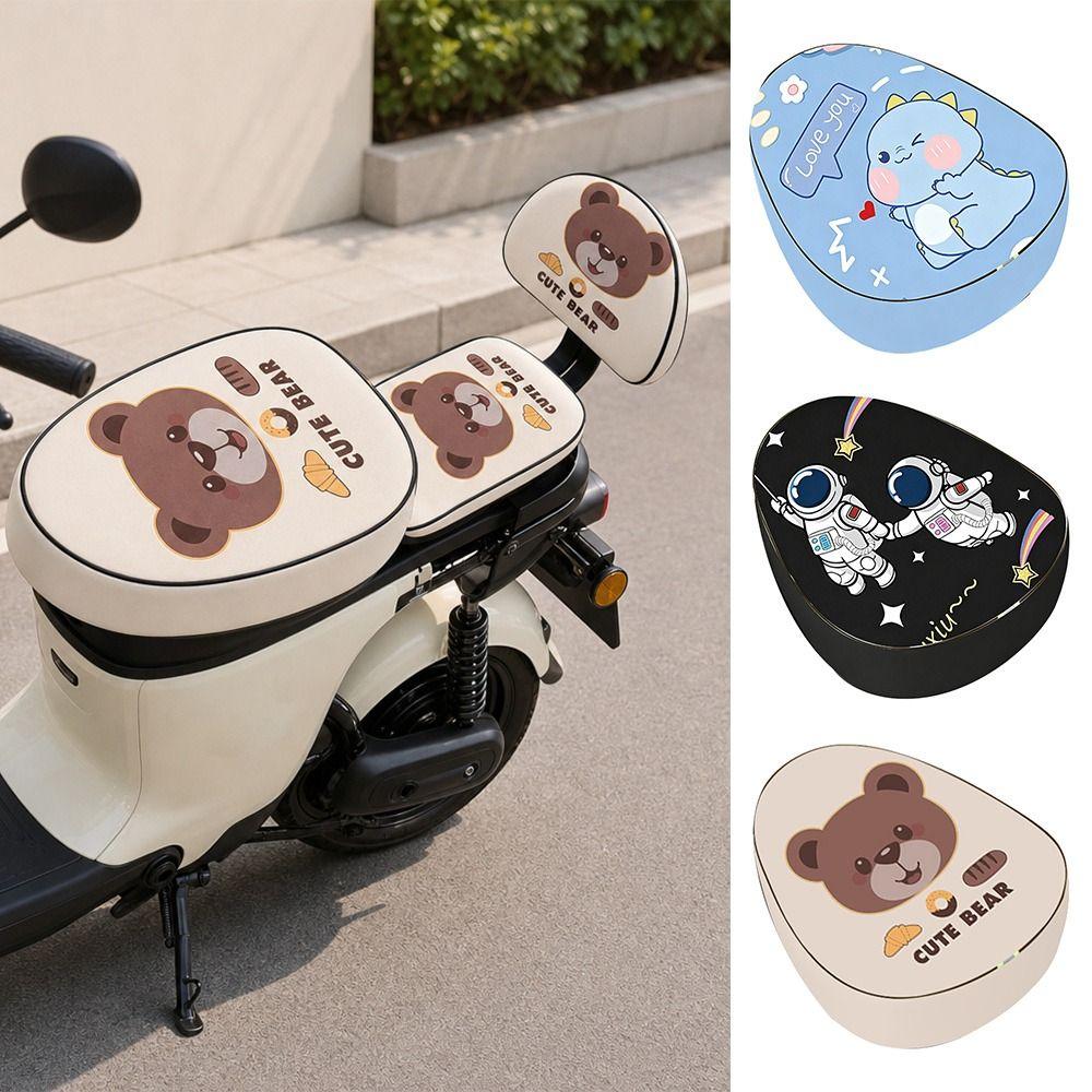 Cartoon Print Electric Bike Seat Cover Waterproof Seat Cushion Cover Electric Scooter