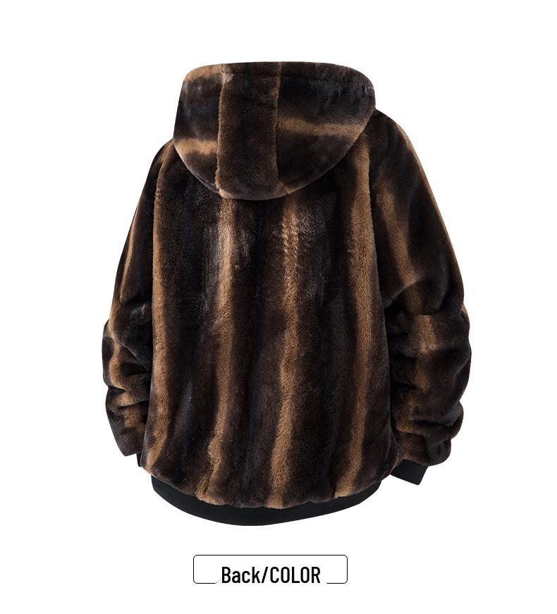 Men's European-Size Cotton-Padded Mink Velvet Winter Coat—Warm, Thick, Imitation Fur Jacket
