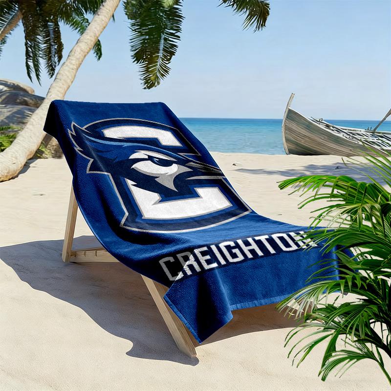 Creighton Blue Jays Print Beach Towel, Large Soft Quick Dry Towel for Beach Camping Swimming
