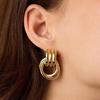 Boucles d'oreilles Clous Modernes Clous d'oreilles Multifonctionnels Texture Cuivre Bijoux pour le Bureau Adaptés aux Femmes à la Mode Cadeau