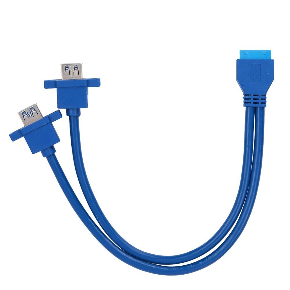 

5Gbps USB3.0 19PIN To 2AF Cable Panel Mount with Screw Hole Motherboard Mount Adapter USB3.0 Expansion Cable Motherboard Header