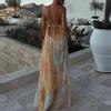 Women's Spring New, European and American Dresses, Fashion Temperament Printed Backless Dresses