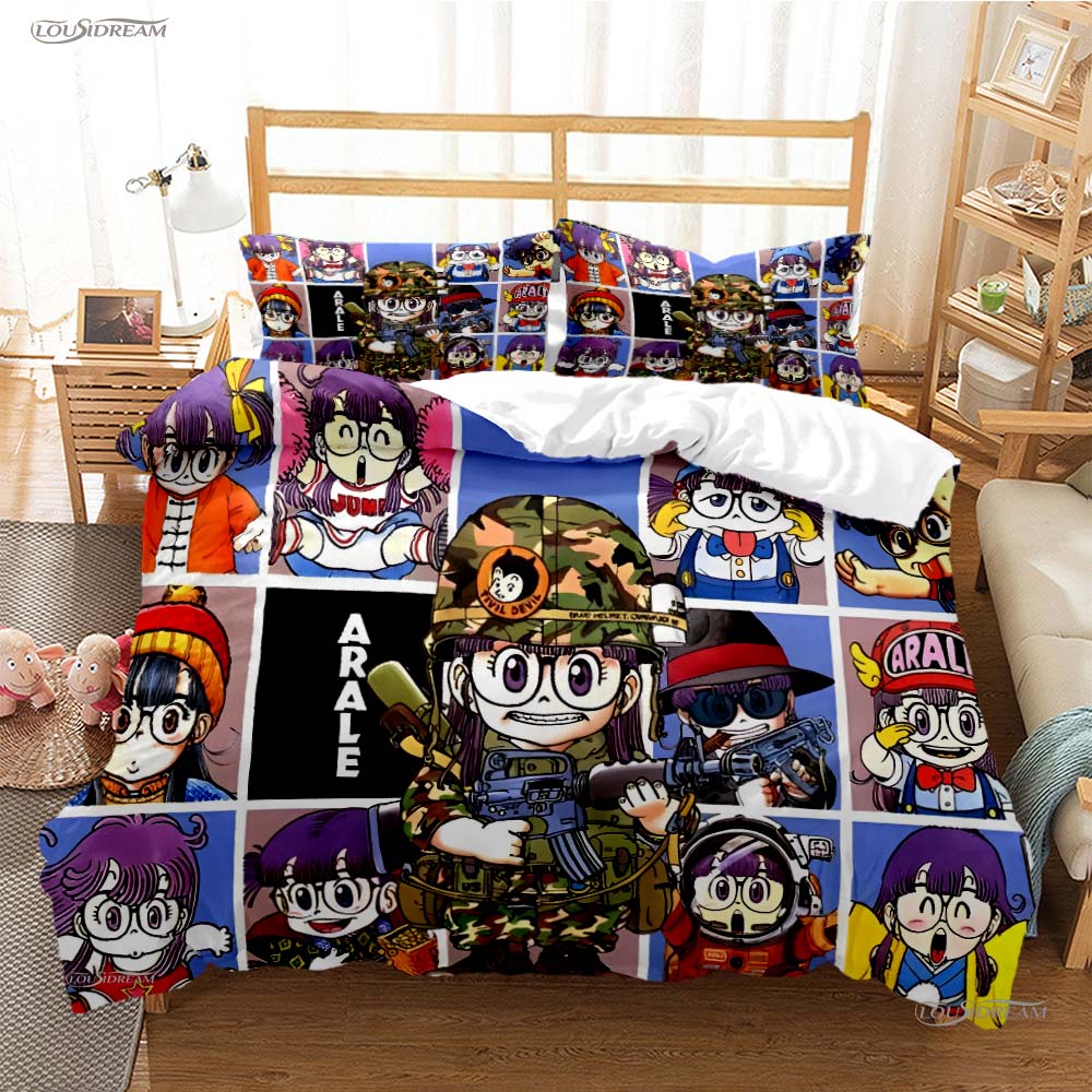 DR Slump Arale Anim Casal All Season Duvet Cover Comforter Bedding Set Soft Quilt Cover and Pillowcases Single/Double/Queen/King