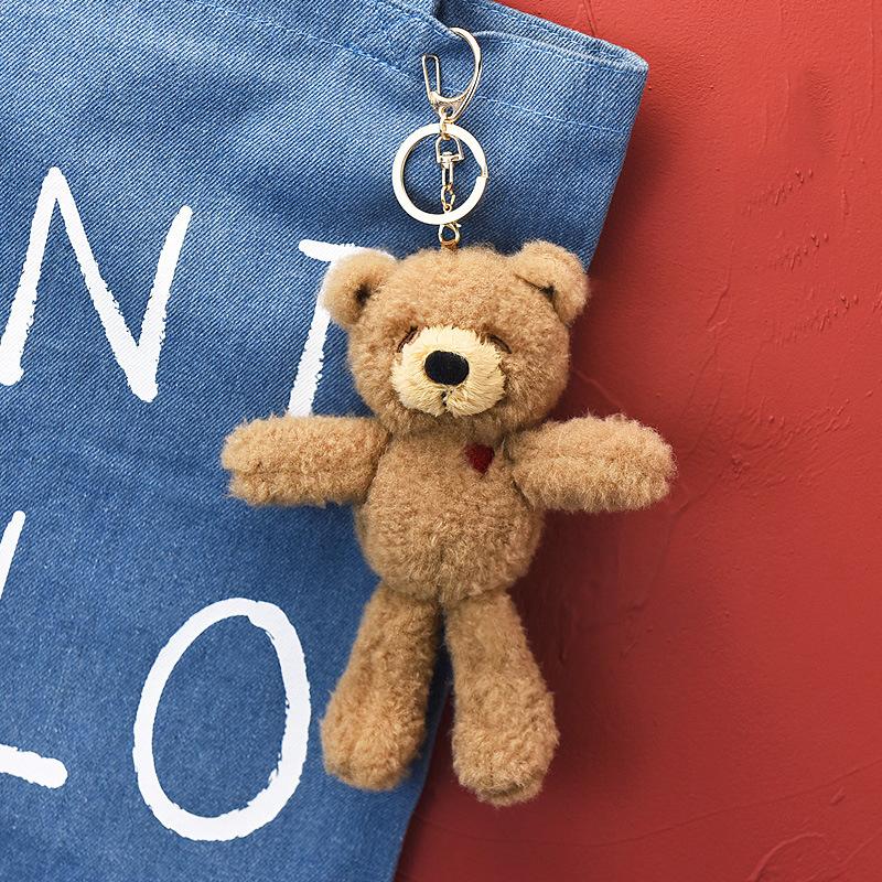 Cute Cartoon Animal Plush Toy Keychain Backpack Keychain Long Leg Frog Bear Lion Bread Dog Teddy Bear Expression Doll Cute Gift