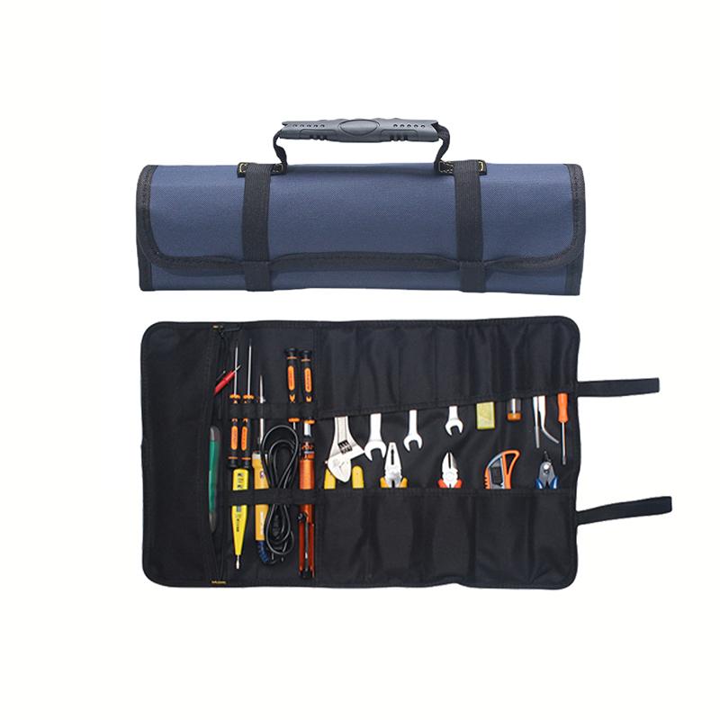 

Large Wrench Roll Up Tool Roll Pouch Bag With 22 Pockets, Waterproof Canvas Wrench Roll Organizer Bag For Craftwork Electrician