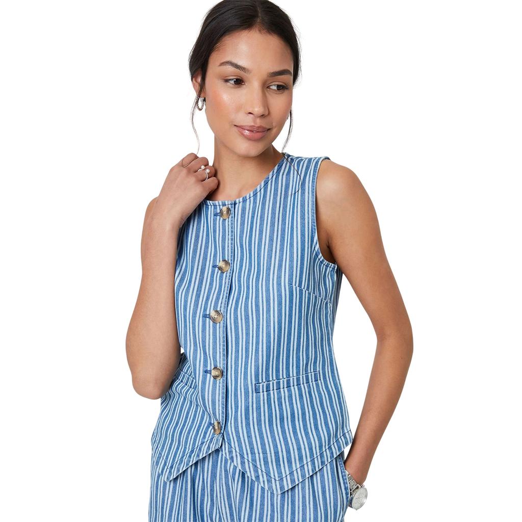 Threadbare Womens/Ladies Fifi Denim Sleeveless Waistcoat