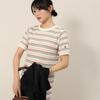 Champion Casual Short Sleeve Cotton USA Crew Neck Garment Wash Striped Dress In Natural Women's (CW-B309)
