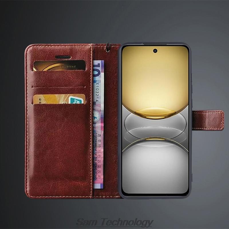 Card Holder Cover Case for OPPO Realme C75 4G / Realme 14x 5G Global Pu Leather Flip Cover Retro Wallet Case Capa Fundas Coque