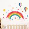 Cartoon Rainbow Bridge & Hot Air Balloon Wall Sticker Self-Adhesive Decal for Kids Room Kindergarten Home Decor