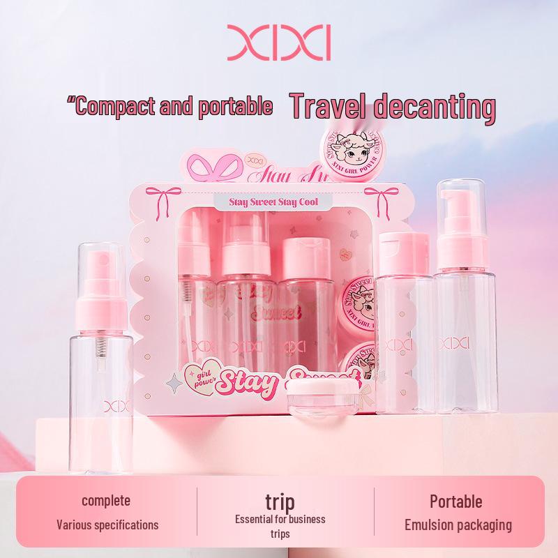 xixi Multi-Purpose 5-Piece Travel Set: Refillable Bottles for Cosmetics, Face Cream, Lotion, and Perfume.