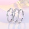 Lindon Classic Copper Alloy Zircon Ring Ladies Jewelry Wedding Promise Party Gift