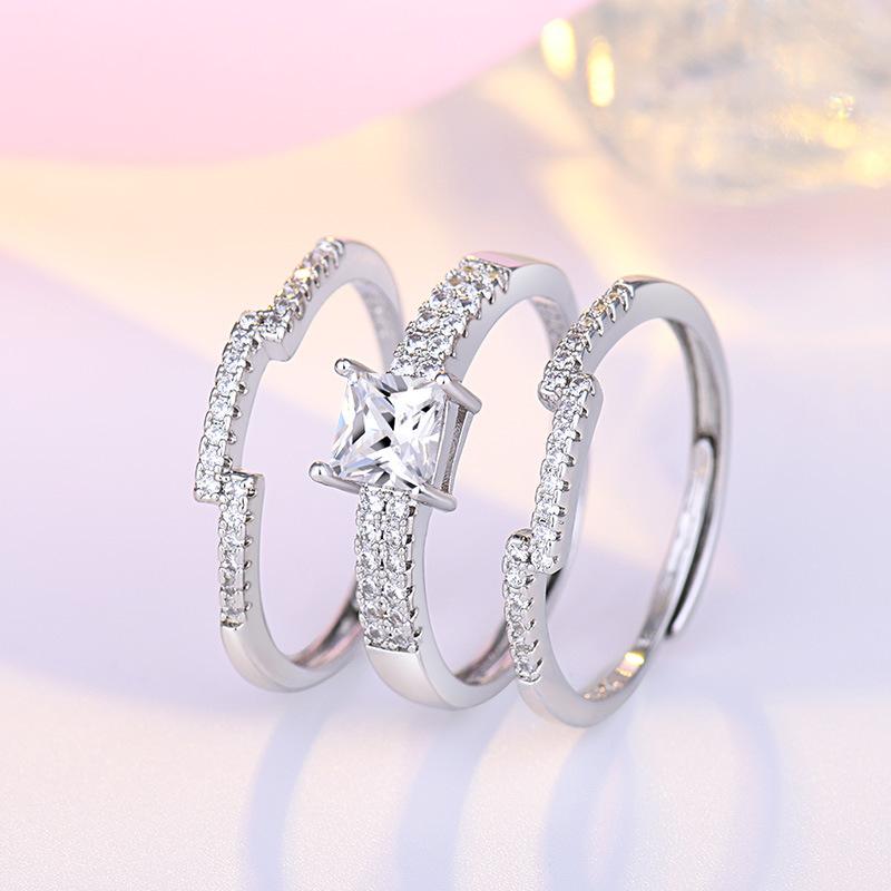 Lindon Classic Copper Alloy Zircon Ring Ladies Jewelry Wedding Promise Party Gift