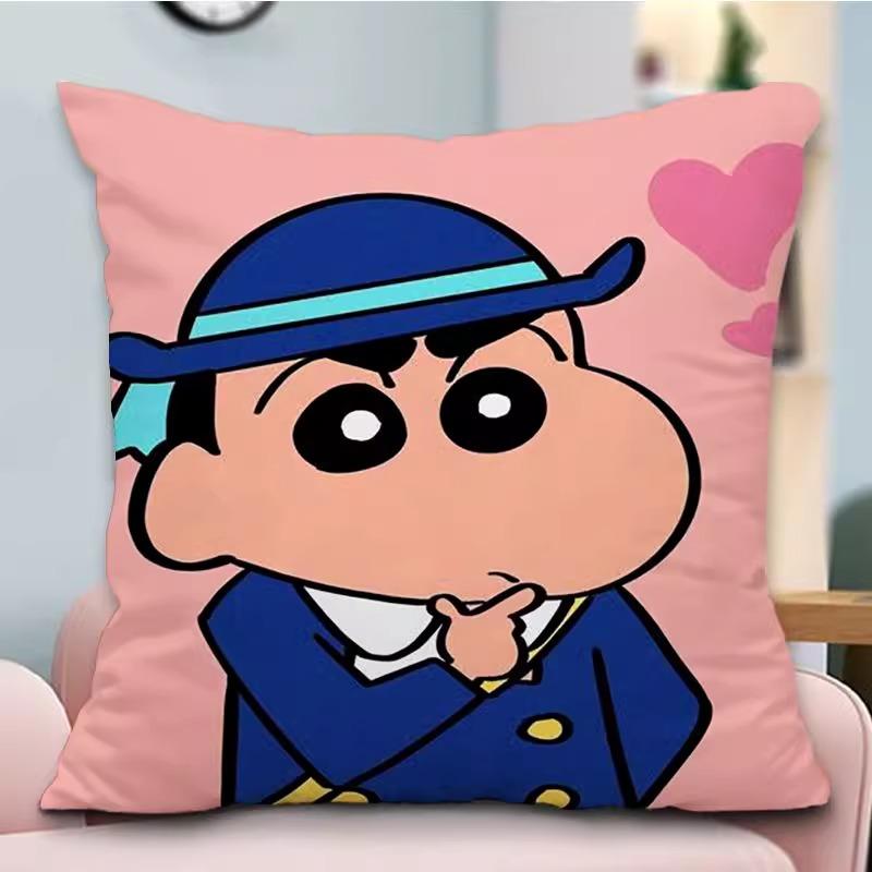 Cute Crayon Shin-chan Cartoon Pillowcases: Fun and Adorable Designs! Sofa Cushion Cover, Room Decoration, Gifts