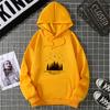 Hooded Dark Forest Print Letter Universe Faith Harajuku Hooded Women Hoodie O-neck Long Sleeve White Tops Female Clothing