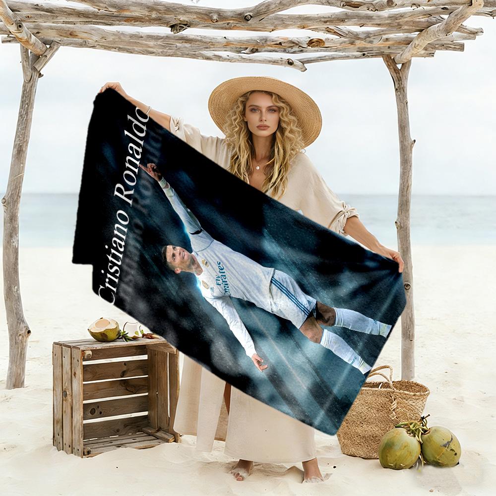 Ronaldo Action Beach Towel High Absorbency & Quick-Dry Comfortable Lightweight Perfect for Traveling Yoga Camping and Swimming